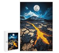 1000 PCS Rompecabezas para Adultos Molten Night Lava Flow Beneath A Full Moon Rompecabezas para Adultos Juguete Decoración De Pared Arte De Pared Desafiante De Completar 1000 PCS