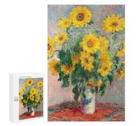 1000 PCS Rompecabezas para Adultos Monet Bouquet of Sunflower Rompecabezas para Adultos Juguete Decoración De Pared Mejora Los Recuerdos Regalos para Amigos Y Familiares 1000 PCS