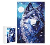 1000 PCS Rompecabezas para Adultos Moon Wolf Retro Pixel Art Rompecabezas para Adultos Juegos De Relajación Regalos para Mujeres Regalos De Cumpleaños 1000 PCS