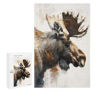 1000 PCS Rompecabezas para Adultos Moose Painting Art Rompecabezas para Adultos Juguetes Antiestrés Una Obra De Arte Difícil Y Desafiante 1000 PCS