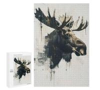1000 PCS Rompecabezas para Adultos Moose Watercolor Painting Rompecabezas para Adultos Juguetes Antiestrés Una Obra De Arte Difícil Y Desafiante 1000 PCS
