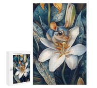 1000 PCS Rompecabezas para Adultos Mouse On White Lily Rompecabezas para Adultos Juegos De Relajación Regalos para Mujeres Regalos De Cumpleaños 1000 PCS
