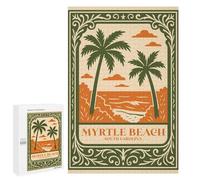 1000 PCS Rompecabezas para Adultos Myrtle Beach South Carolina Travel Poster Rompecabezas para Adultos Mejora La Memoria Actividades Divertidas En Casa 1000 PCS