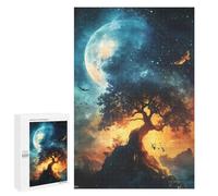 1000 PCS Rompecabezas para Adultos Mystical Tree Under Moon Rompecabezas para Adultos Juego De Ingenio Pero Divertido Y Humorístico Actividades Divertidas En Casa, 1000 PCS