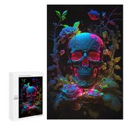 1000 PCS Rompecabezas para Adultos Neon Skull Rompecabezas para Adultos Juego De Ingenio Pero Divertidos Y Regalos Humorísticos para Amigos Y Familiares 1000 PCS