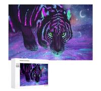 1000 PCS Rompecabezas para Adultos Neon Tiger Cosmic Majesty Rompecabezas para Adultos Juguete Decoración De Pared Pero Divertido Y Humorístico Desafiante De Completar 1000 PCS