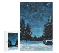 1000 PCS Rompecabezas para Adultos Night Drive in The Woods Rompecabezas para Adultos Juguetes Antiestrés Una Obra De Arte Difícil Y Desafiante 1000 PCS