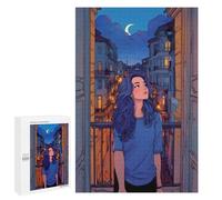 1000 PCS Rompecabezas para Adultos Night View from Balcony Rompecabezas para Adultos Juego De Ingenio Pero Divertidos Y Regalos Humorísticos para Amigos Y Familiares 1000 PCS