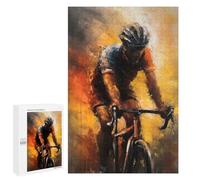 1000 PCS Rompecabezas para Adultos Oil Painting of A Cyclist Juego Familiar De Rompecabezas Análisis Y Lógica Interacción Entre Padres E Hijos 1000 PCS