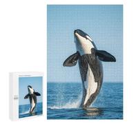 1000 PCS Rompecabezas para Adultos Orca Whale Jump out Water Rompecabezas para Adultos Juguetes Antiestrés Una Obra De Arte Difícil Y Desafiante 1000 PCS