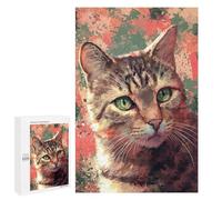 1000 PCS Rompecabezas para Adultos Painted Tabby Cat Portrait Rompecabezas para Adultos Juguetes De Bricolaje Decoración del Hogar Difíciles Y Desafiantes 1000 PCS