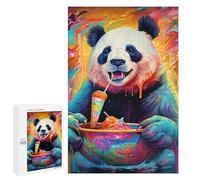 1000 PCS Rompecabezas para Adultos Panda Savoring Rainbow Treat Rompecabezas Juguetes Antiestrés Regalos para Mujeres Difíciles Y Desafiantes 1000 PCS