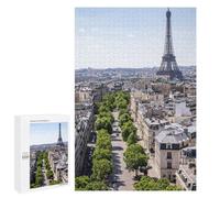 1000 PCS Rompecabezas para Adultos Paris Street View with Eiffel Tower Rompecabezas para Adultos Juguete Decoración De Pared Mejora Los Recuerdos Regalos para Amigos Y Familiares 1000 PCS