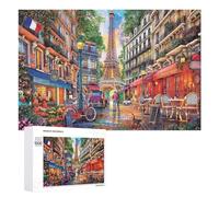1000 PCS Rompecabezas para Adultos Parisian Charm A Cozy Street Scene with Eiffel Tower View Rompecabezas para Adultos Juguete Decoración De Pared Pero Divertido Y Humorístico Desafiante De Completar