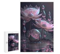 1000 PCS Rompecabezas para Adultos Pink Lotus Flowers Rompecabezas para Adultos Juego De Ingenio Pero Divertidos Y Regalos Humorísticos para Amigos Y Familiares 1000 PCS