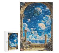 1000 PCS Rompecabezas para Adultos Planetary Vista Through Ancient Archway Rompecabezas para Adultos Juegos Familiares Regalos para Mujeres Interacción Entre Padres E Hijos 1000 PCS