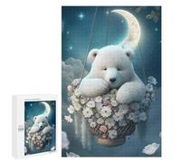 1000 PCS Rompecabezas para Adultos Polar Bear Moon Swing Rompecabezas para Adultos Juegos De Relajación Regalo De Cumpleaños Cumpleaños Y Navidad 1000 PCS