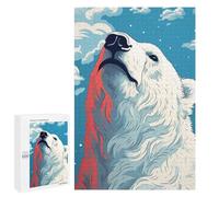 1000 PCS Rompecabezas para Adultos Polar Bear Sky Artwork Rompecabezas para Adultos Juguetes Antiestrés Decoración del Hogar Cumpleaños Y Navidad 1000 PCS