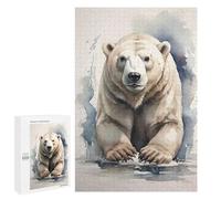 1000 PCS Rompecabezas para Adultos Polar Bear Watercolor Rompecabezas para Adultos Juguete Decoración De Pared Mejora Los Recuerdos Regalos para Amigos Y Familiares 1000 PCS