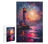 1000 PCS Rompecabezas para Adultos Purple Ocean Lighthouse Rompecabezas para Adultos Juegos Relajantes Corte De Precisión Cumpleaños Y Navidad 1000 PCS