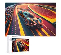 1000 PCS Rompecabezas para Adultos Racing Car Speeding on Neon Track Rompecabezas para Adultos Juguete Decoración De Pared Decoración 1000 PCS