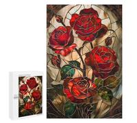 1000 PCS Rompecabezas para Adultos Radiant Red Roses Rompecabezas para Adultos Juegos Divertidos Alivia El Estrés Desafiante De Completar 1000 PCS