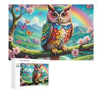 1000 PCS Rompecabezas para Adultos Rainbow Owl Fantasy Scene Rompecabezas para Adultos Juegos De Relajación Regalo De Cumpleaños Cumpleaños Y Navidad 1000 PCS