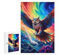 1000 PCS Rompecabezas para Adultos Rainbow Owl in Flight Rompecabezas Juguetes Antiestrés Regalos para Mujeres Difíciles Y Desafiantes 1000 PCS