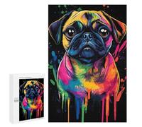 1000 PCS Rompecabezas para Adultos Rainbow Pug Rompecabezas para Adultos Juguetes Antiestrés Una Obra De Arte Difícil Y Desafiante 1000 PCS