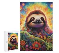 1000 PCS Rompecabezas para Adultos Rainbow Sloth in Fantasy Land Rompecabezas Juguetes Antiestrés Regalos para Mujeres Difíciles Y Desafiantes 1000 PCS