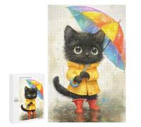 1000 PCS Rompecabezas para Adultos Rainy Day Kitten Rompecabezas para Adolescentes Mejora La Memoria Difícil Y Desafiante 1000 PCS
