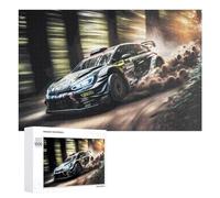 1000 PCS Rompecabezas para Adultos Rally Car Speeding Through Forest Rompecabezas para Adultos Juguetes Antiestrés Decoración del Hogar Cumpleaños Y Navidad 1000 PCS