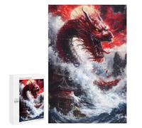 1000 PCS Rompecabezas para Adultos Red Dragon Rising Rompecabezas para Adultos Juego De Ingenio Pero Divertidos Y Regalos Humorísticos para Amigos Y Familiares 1000 PCS