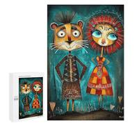 1000 PCS Rompecabezas para Adultos Regal Gears Steampunk Lion Couple Rompecabezas para Adultos Juguetes Antiestrés Una Obra De Arte Difícil Y Desafiante 1000 PCS