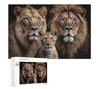 1000 PCS Rompecabezas para Adultos Regal Lion Family Portrait Rompecabezas Juguetes Antiestrés Regalos para Mujeres Difíciles Y Desafiantes 1000 PCS