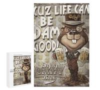 1000 PCS Rompecabezas para Adultos Retro Beer Beaver Rompecabezas para Adultos Juegos Divertidos Alivia El Estrés Desafiante De Completar 1000 PCS