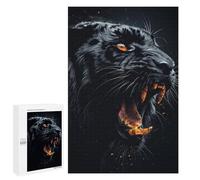 1000 PCS Rompecabezas para Adultos Roaring Black Panther Rompecabezas para Adultos Juguetes Antiestrés Una Obra De Arte Difícil Y Desafiante 1000 PCS