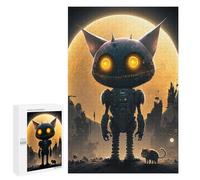 1000 PCS Rompecabezas para Adultos Robotic Cat Companion in A Futuristic Cityscape Rompecabezas para Adultos Juguete Decoración De Pared Decoración del Hogar 1000 PCS