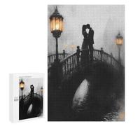 1000 PCS Rompecabezas para Adultos Romantic Bridge Kiss in Charcoal and Lantern Glow Rompecabezas para Adultos Juego De Ingenio Pero Divertido Y Humorístico Actividades Divertidas En Casa, 1000 PCS