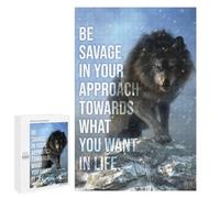 1000 PCS Rompecabezas para Adultos Rompecabezas Be Savage Wolf Motivation Rompecabezas para Adultos Juegos Relajantes Mejora La Memoria Cumpleaños 1000 PCS