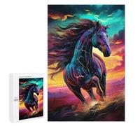 1000 PCS Rompecabezas para Adultos Rompecabezas Colorful Horse Sunset Rompecabezas Juegos Relajantes Una Obra De Arte Cumpleaños 1000 PCS