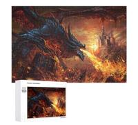 1000 PCS Rompecabezas para Adultos Rompecabezas Dragon Breathing Fire Artwork Rompecabezas Juegos Relajantes Una Obra De Arte Cumpleaños 1000 PCS
