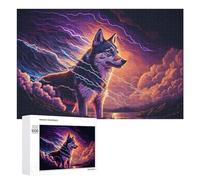 1000 PCS Rompecabezas para Adultos Rompecabezas Electric Wolf Storm Art Rompecabezas para Adultos Juego De Ingenio Carrera De Velocidad De Manos Juego Desafiante Regalos 1000 PCS