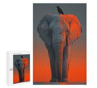 1000 PCS Rompecabezas para Adultos Rompecabezas Elephant and Crow with Orange Overlay Rompecabezas para Adultos Juguetes Antiestrés Juego Difícil Y Desafiante Regalos 1000 PCS
