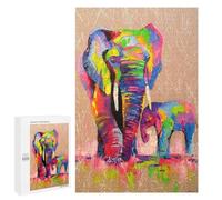 1000 PCS Rompecabezas para Adultos Rompecabezas Elephants Mother and Son Rompecabezas para Adultos Juguetes Antiestrés Juego Difícil Y Desafiante Regalos 1000 PCS