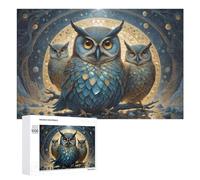 1000 PCS Rompecabezas para Adultos Rompecabezas Enchanted Owl Trio in Mystical Forest Rompecabezas Juegos Relajantes Una Obra De Arte Cumpleaños 1000 PCS