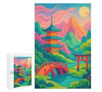 1000 PCS Rompecabezas para Adultos Rompecabezas Japanese Landscape with Pagoda and Torii Rompecabezas para Adultos Juguetes Antiestrés Juego Difícil Y Desafiante Regalos 1000 PCS