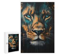 1000 PCS Rompecabezas para Adultos Rompecabezas Lion Portrait in Teal and Orange Rompecabezas para Adultos Juguetes Antiestrés Juego Difícil Y Desafiante Regalos 1000 PCS