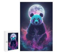 1000 PCS Rompecabezas para Adultos Rompecabezas Mystical Panda with Moon and Smoke Rompecabezas para Adultos Juguetes Antiestrés Juego Difícil Y Desafiante Regalos 1000 PCS