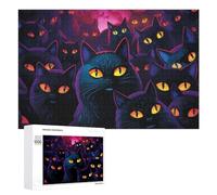 1000 PCS Rompecabezas para Adultos Rompecabezas Neon Cats A Glowing Gathering Rompecabezas Juegos Relajantes Una Obra De Arte Cumpleaños 1000 PCS